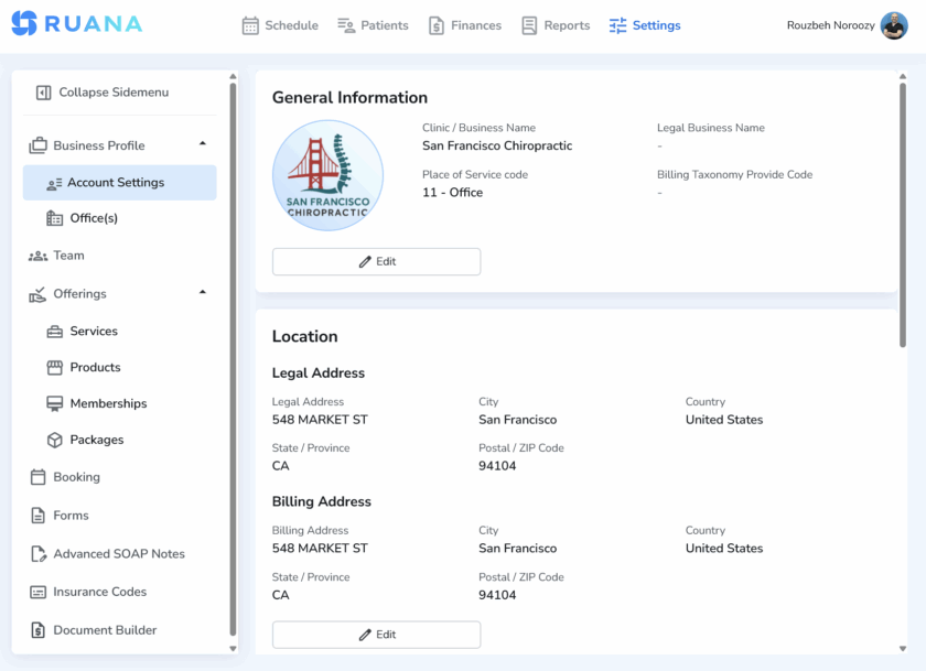 Ruana settings configuration interface