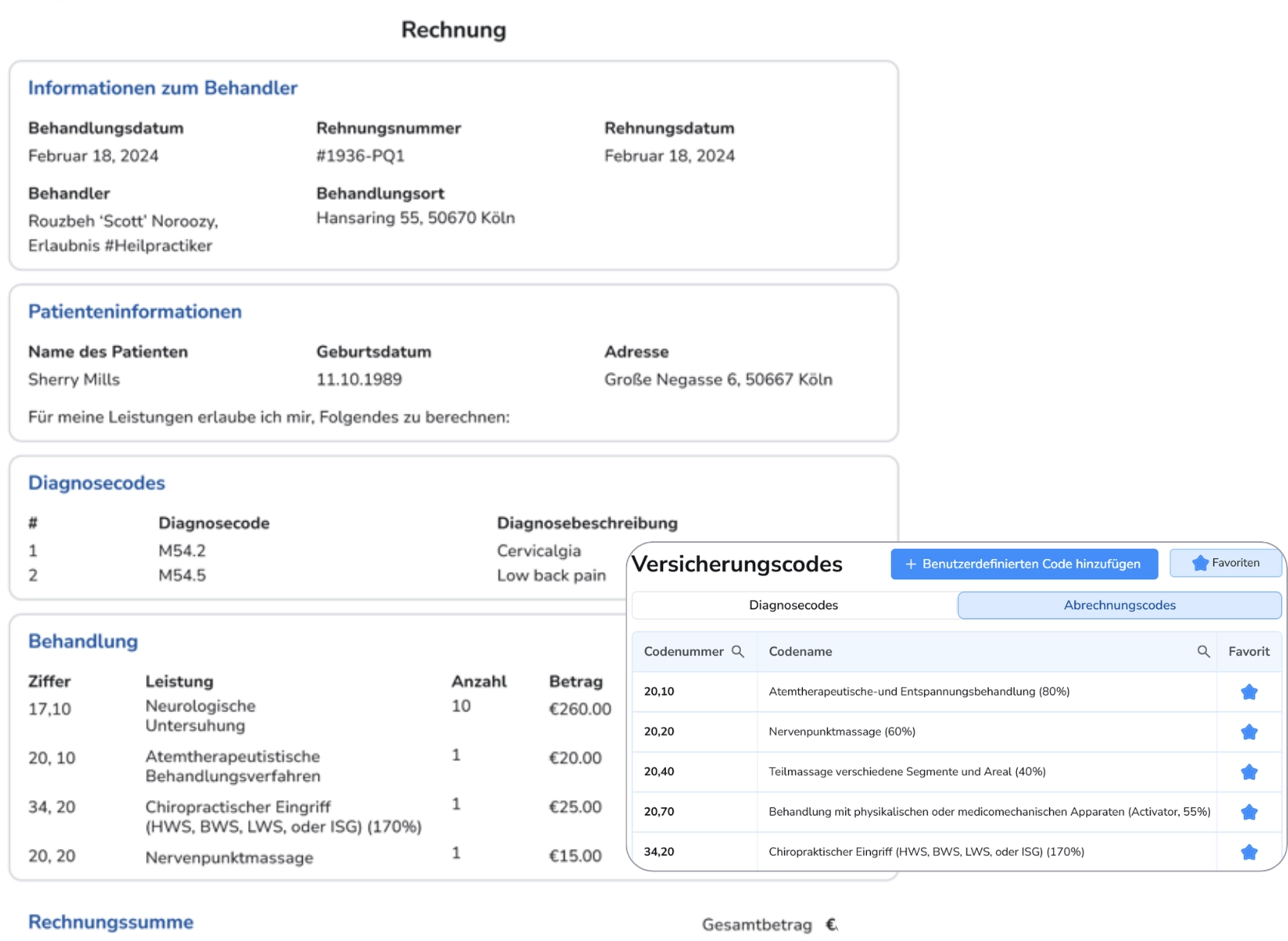 Abrechnung nach GebüH & Rechnungsstellung