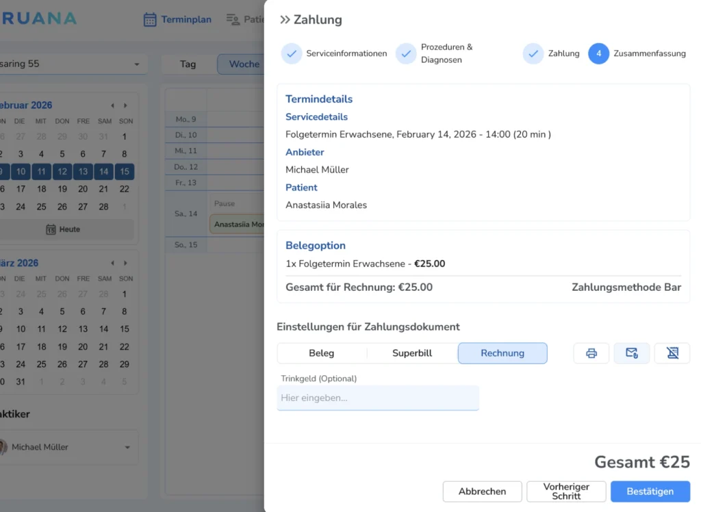 Screenshot des letzten Schritts