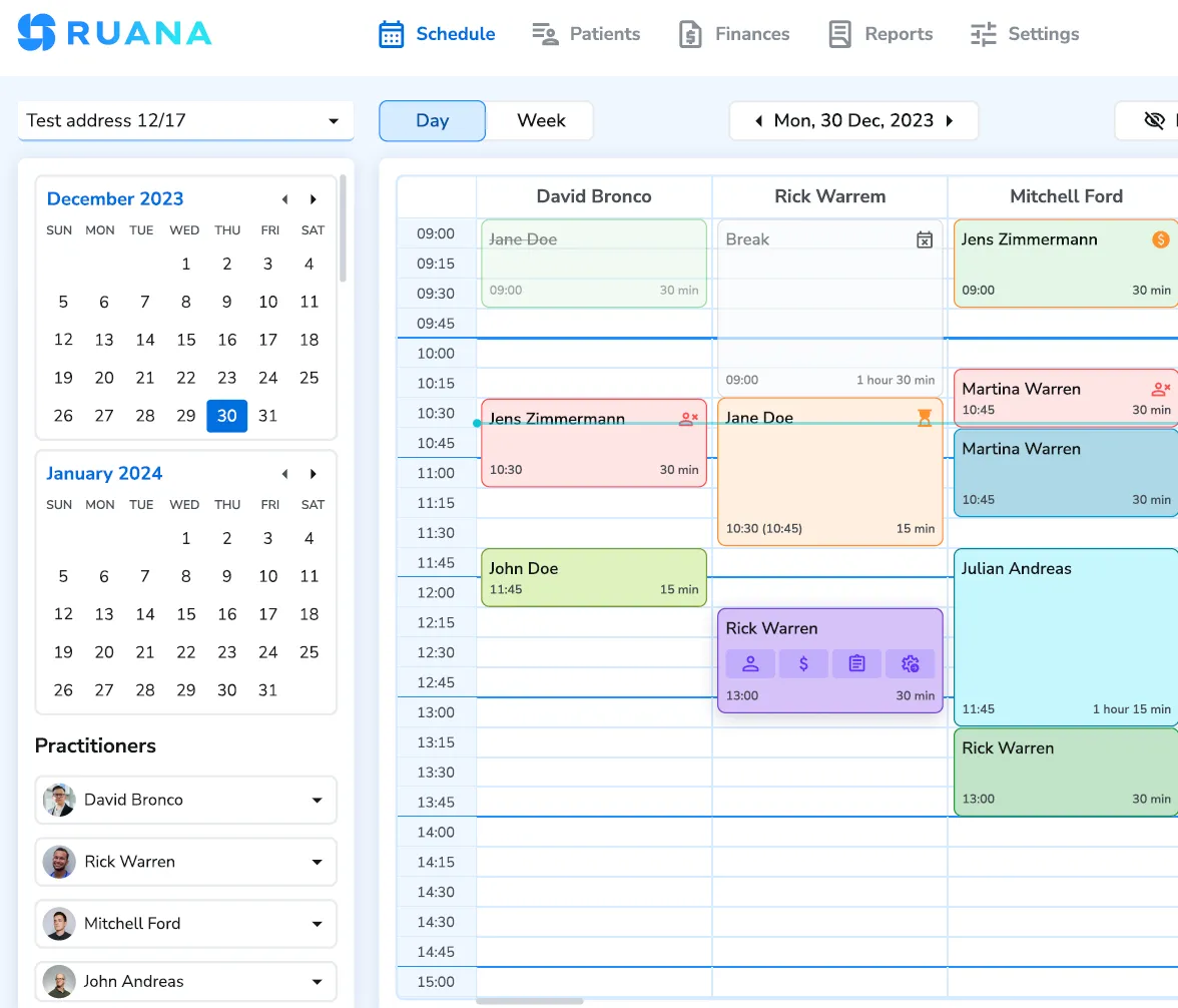 Modern scheduling interface