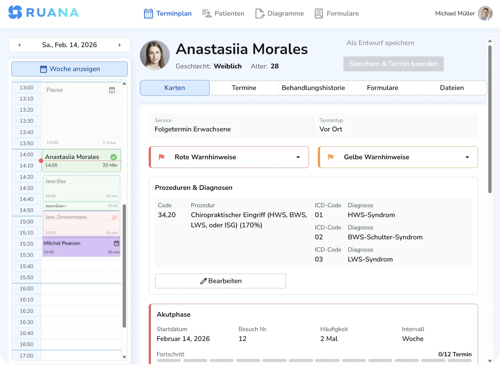 Interaktive Bodycharts & Dokumentation