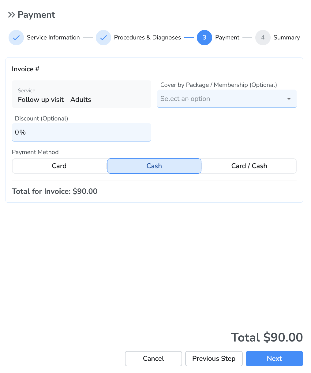 Quick payment checkout interface