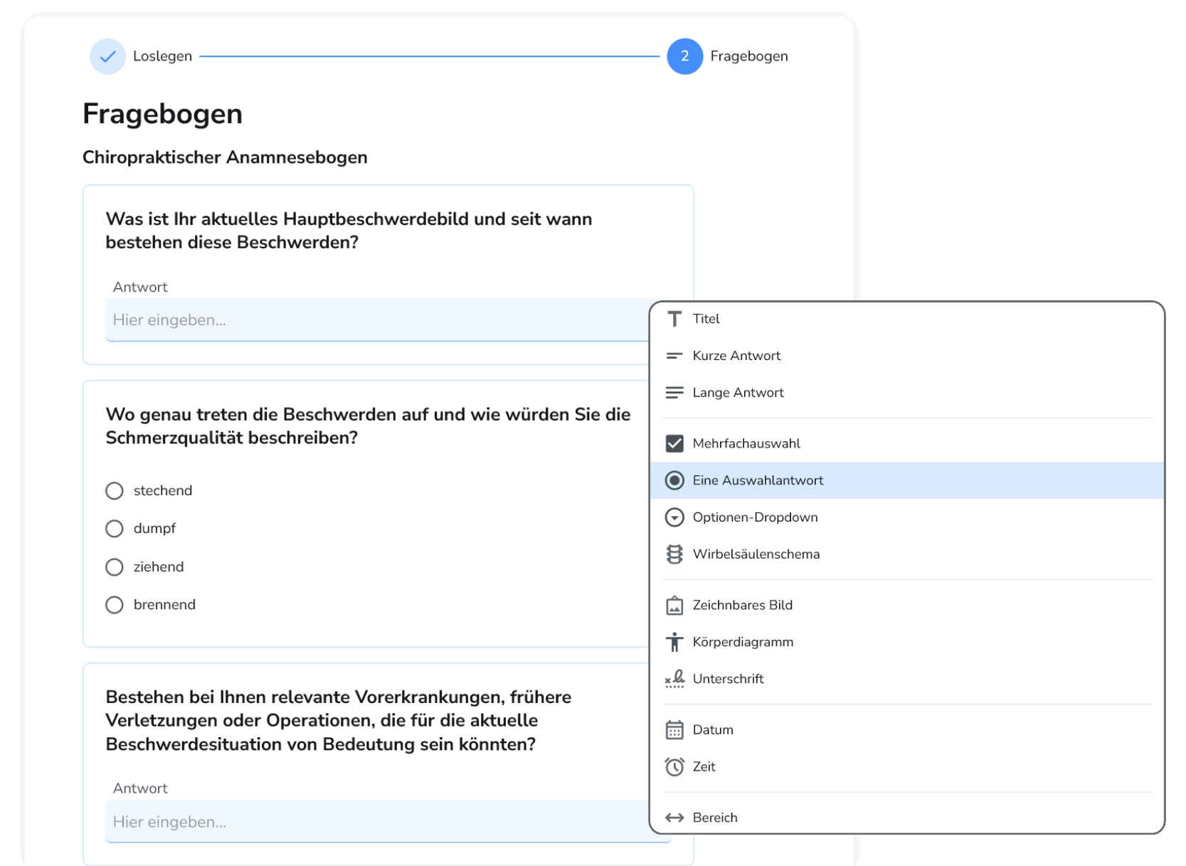 Online Anamnese-Bögen & Patientenaufnahme